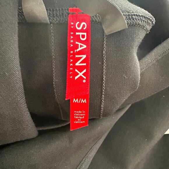 Spanx Womens Faux Leather Convertible Jacket Size M Black Outdoors Mid Length - Picture 8 of 15